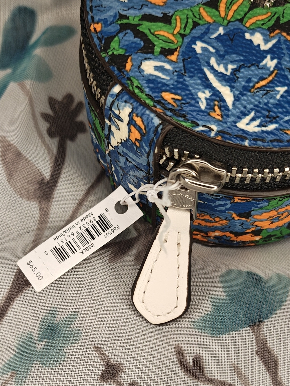 COACH Floral Round Leather Jewelry Case - Picture 3 of 9